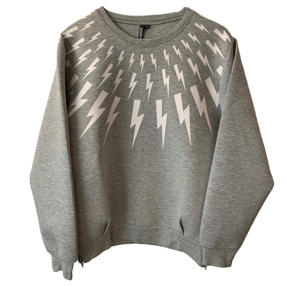 Neil Barrett Fair Isle Lightning Thunder Bolt Sweatshirt